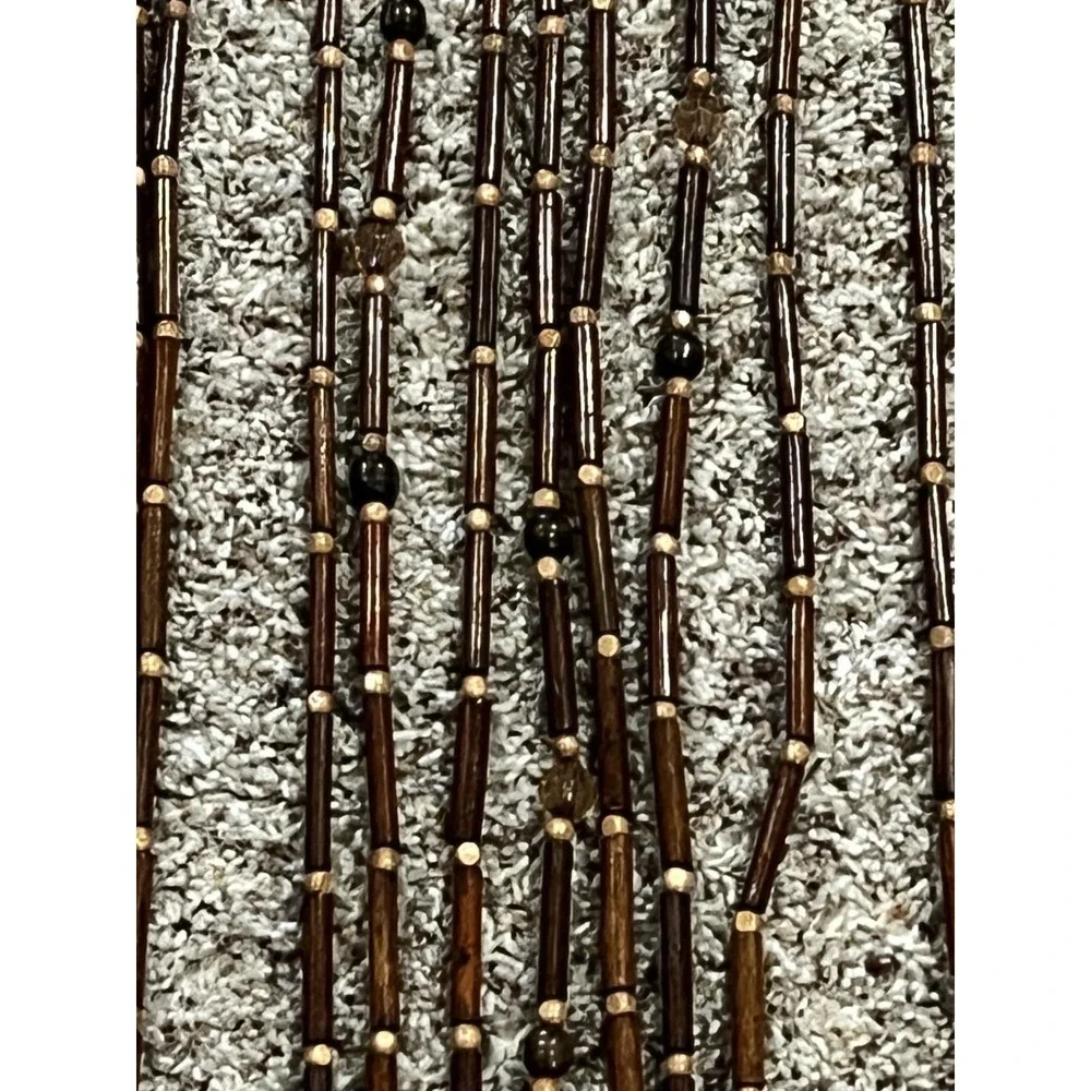 Pier 1 Dark Bamboo Beaded Curtains 36 x 72